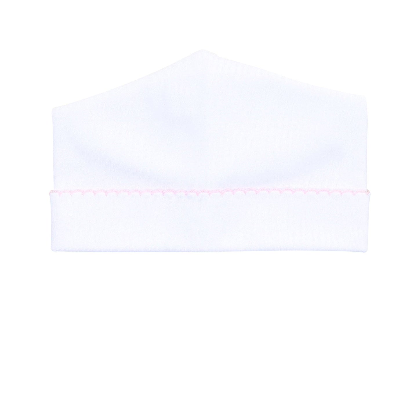 Magnolia Baby - Solid Essentials White Pink Hat: Newborn