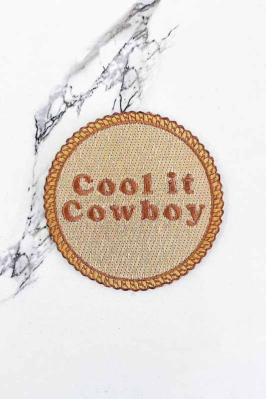 Nash Grey- "Cool It Cowboy" Lasso-Iron on Patch