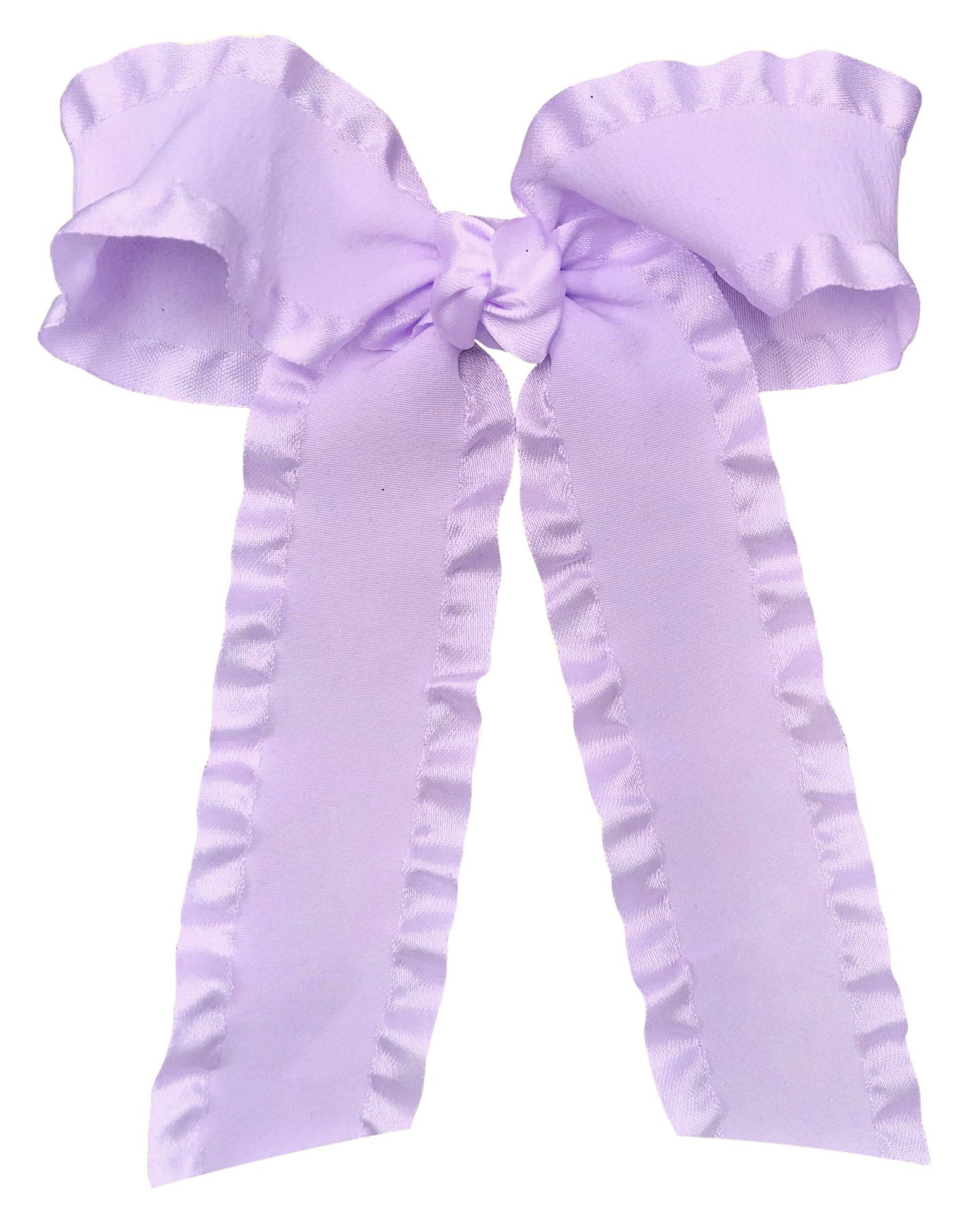 Beyond Creations, LLC - Double Ruffle Tail Bow on Alligator Clip: White