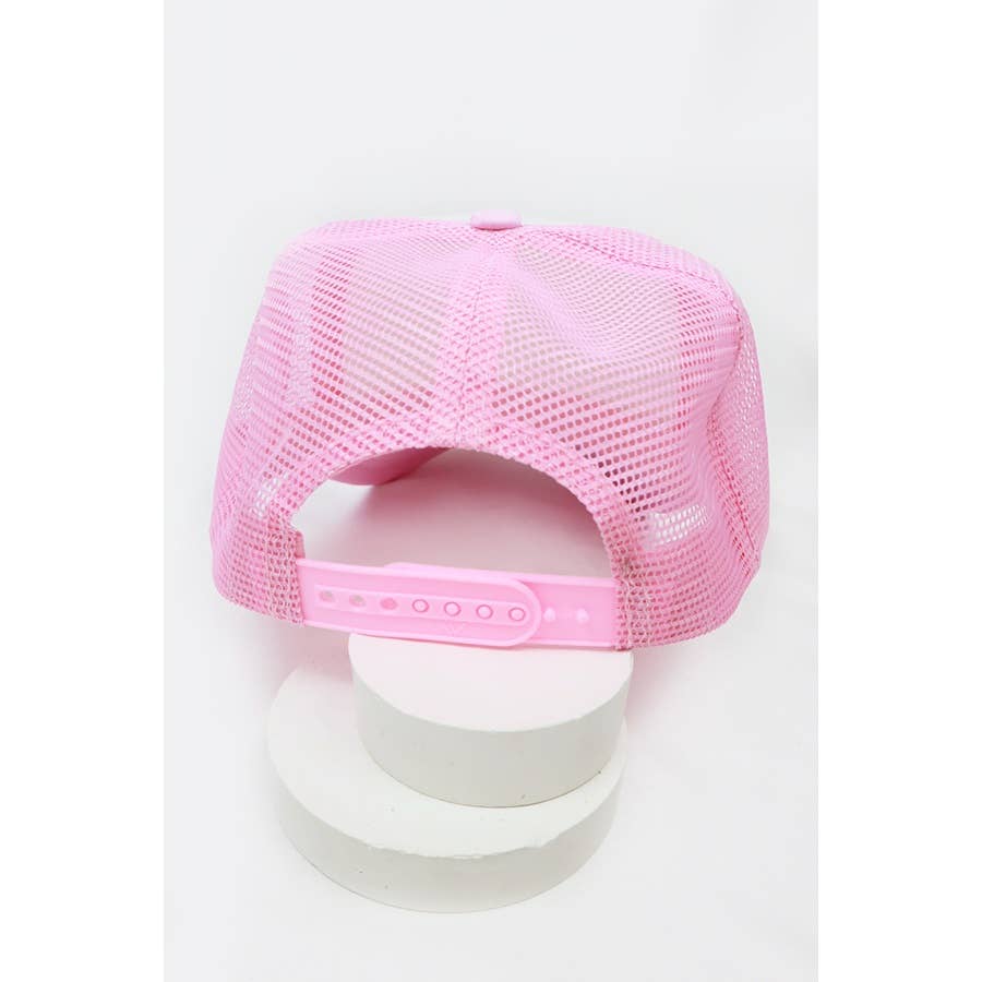 Love and Repeat - Classic Foam Solid Two Tone Trucker Hat- Light Pink