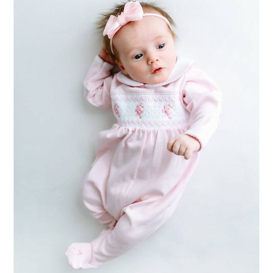 Magnolia Baby - Sweet Peppermint Smocked Footie: Newborn