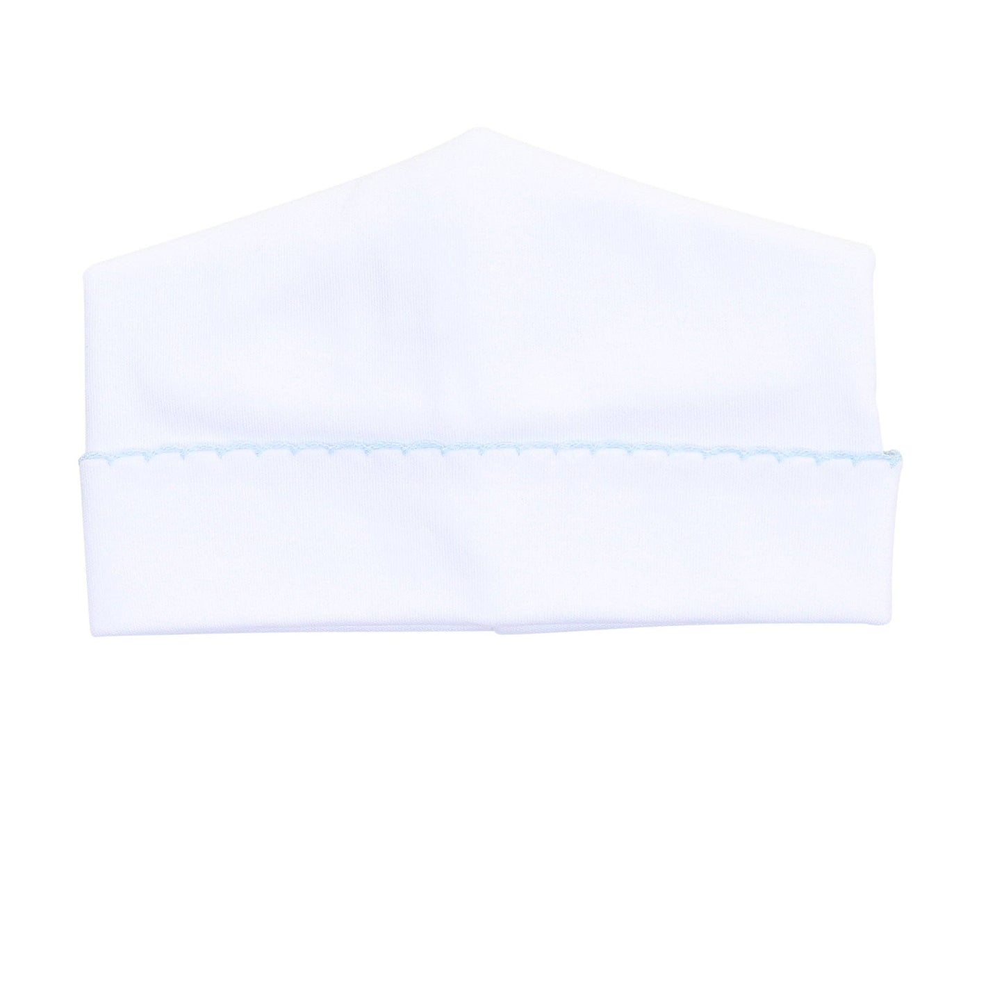 Magnolia Baby - Solid Essentials White Blue Hat: Newborn