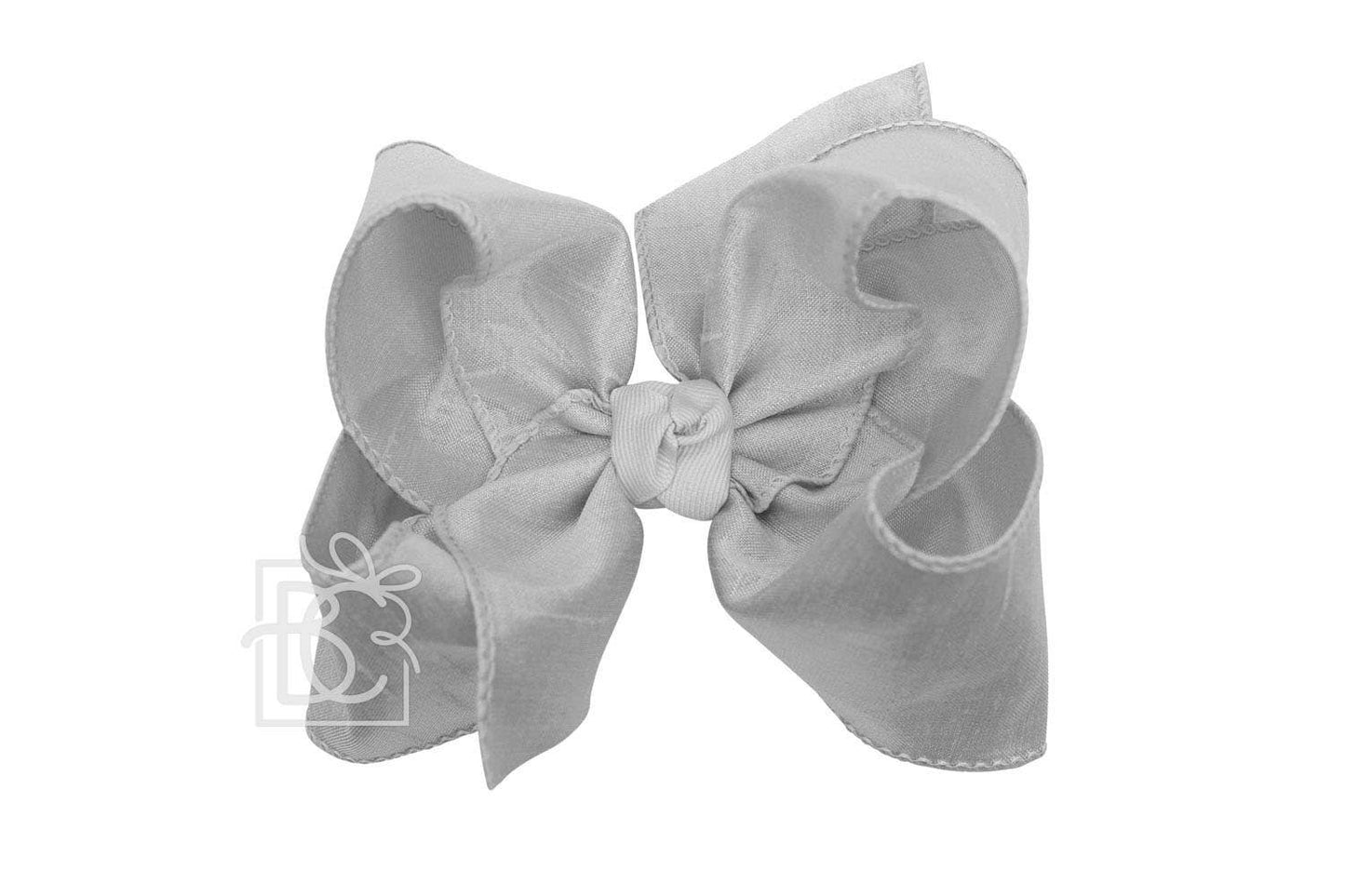 Beyond Creations, LLC - SILK BOW ON CLIP: 5.5" Huge - 2.25" Ribbon on Alligator Clip / WHITE