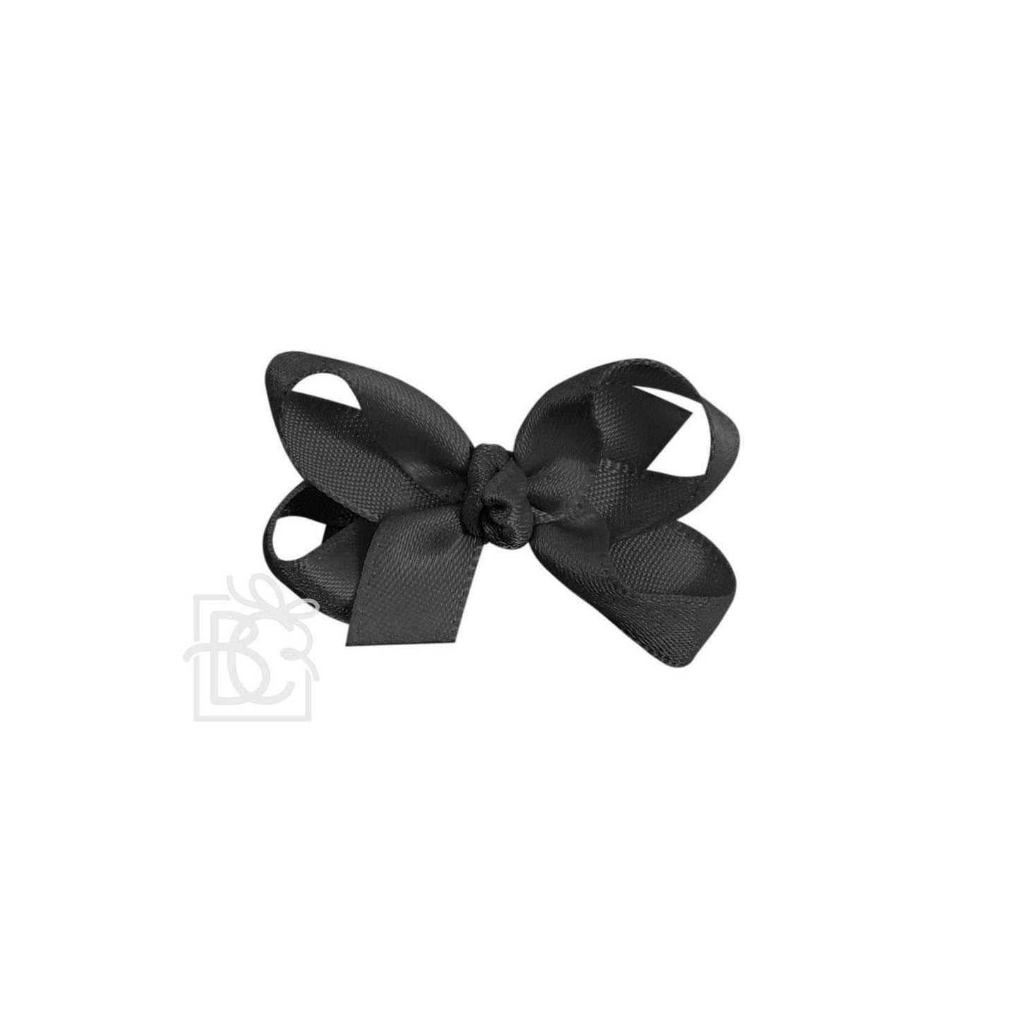 Beyond Creations, LLC - SATIN BOW ON CLIP: POWDER PINK / 5.5" Huge - 2.25" Ribbon on Alligator Clip
