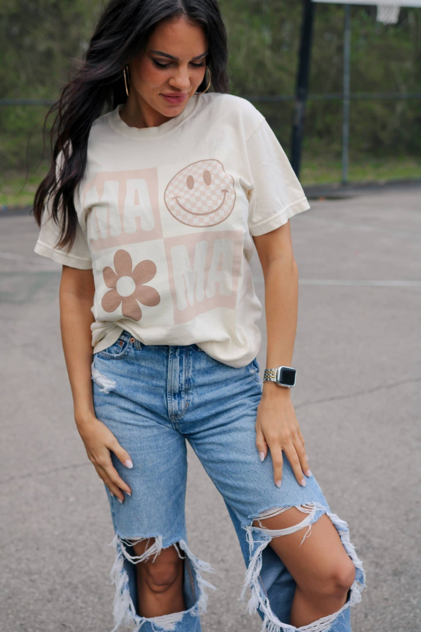 Small Town Society Apparel Co. - Mama | Ivory | Short Sleeve Tee