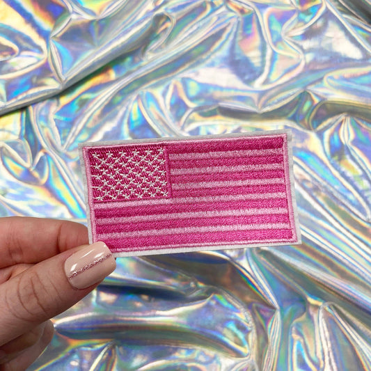 The Crafty Engineer - Pink American Flag Iron On Patch