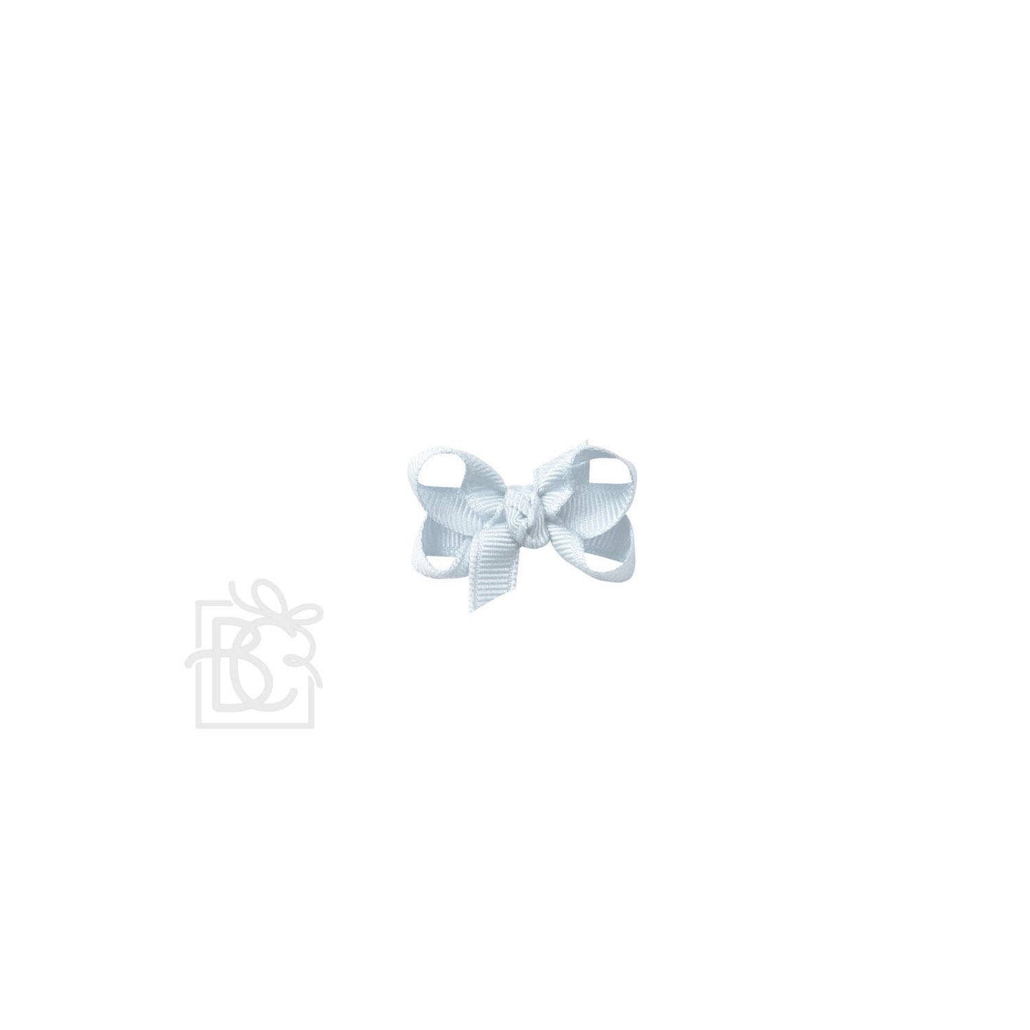 Beyond Creations, LLC - SIGNATURE GROSGRAIN BOW ON CLIP: 3.5" Medium - 7/8" Ribbon on Alligator Clip / WHITE