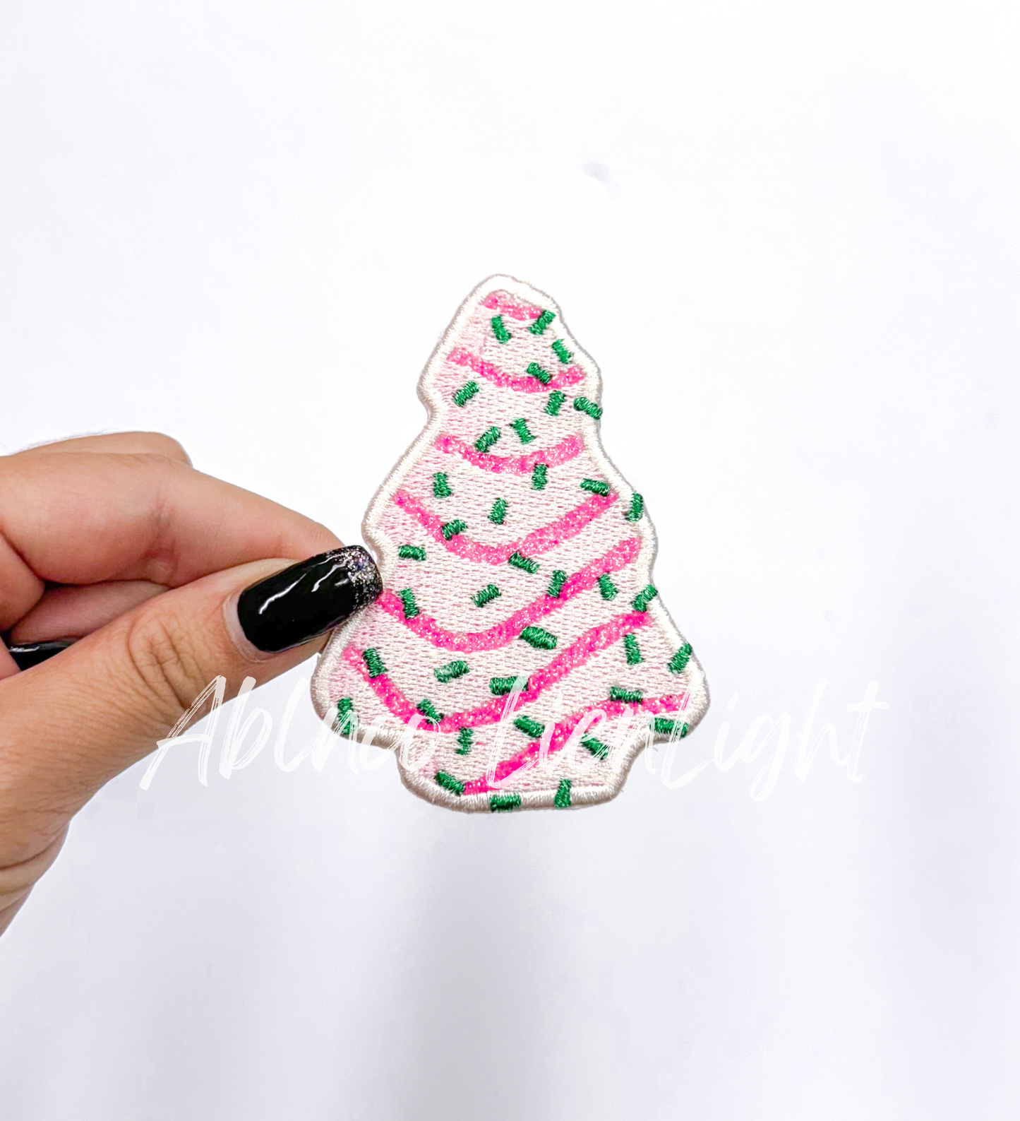 ABLN Boutique - Light Pink Christmas Tree Cake -  Iron on Patch