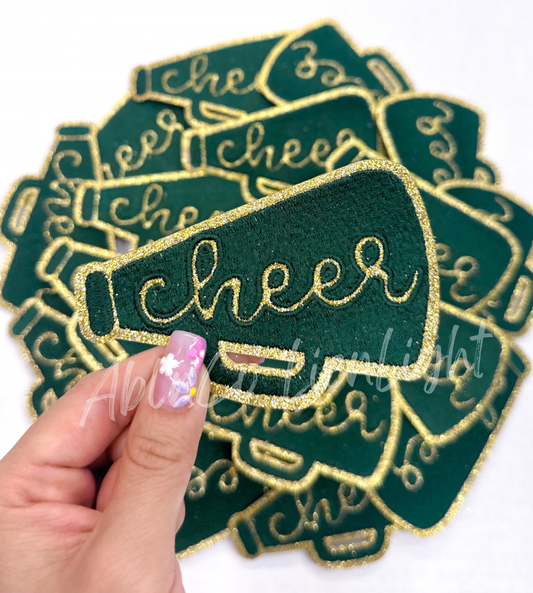 ABLN Boutique-Cheer Megaphone- Green- Iron on Patch