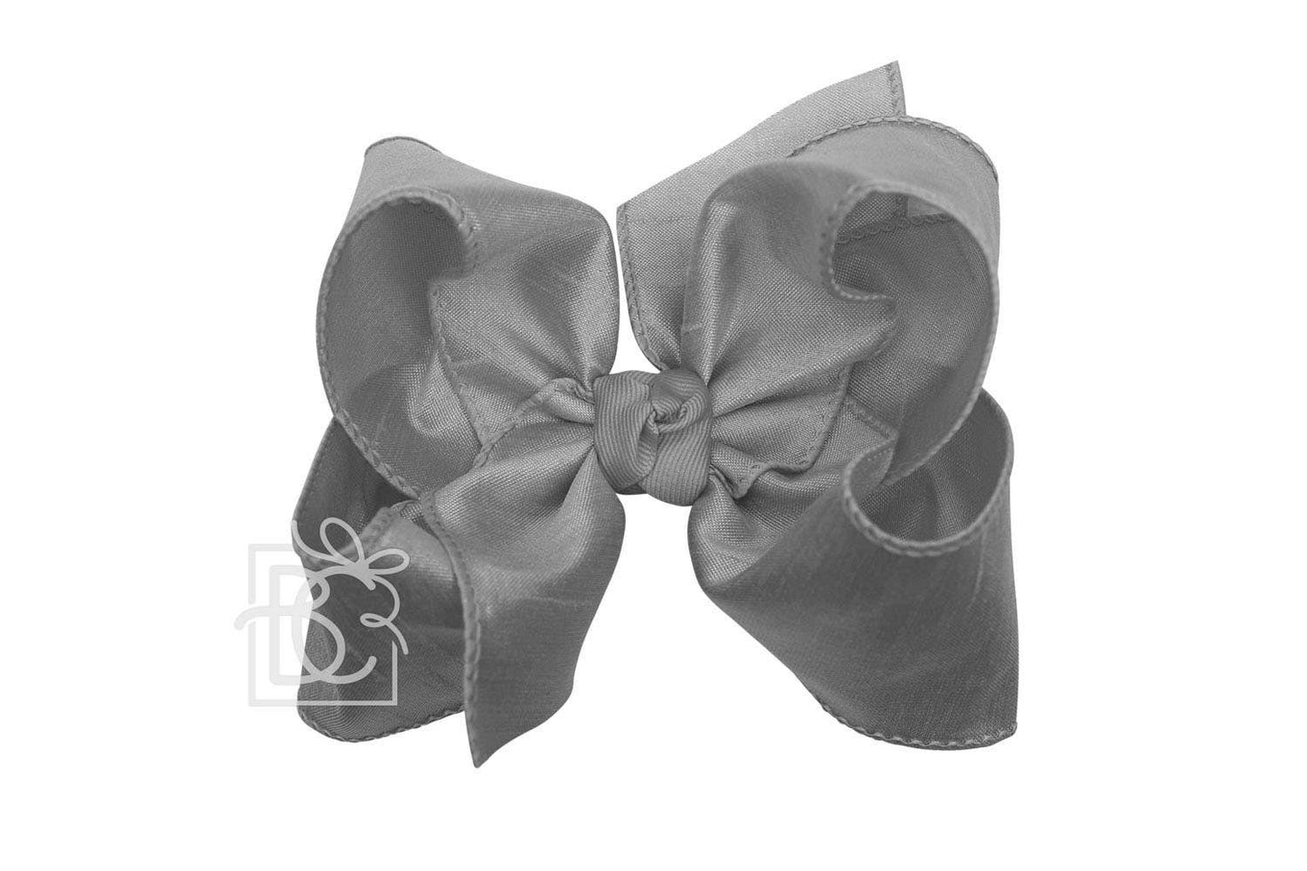 Beyond Creations, LLC - SILK BOW ON CLIP: 5.5" Huge - 2.25" Ribbon on Alligator Clip / WHITE
