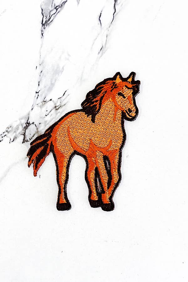 Nash Grey-Brown Horse- Iron on Patch