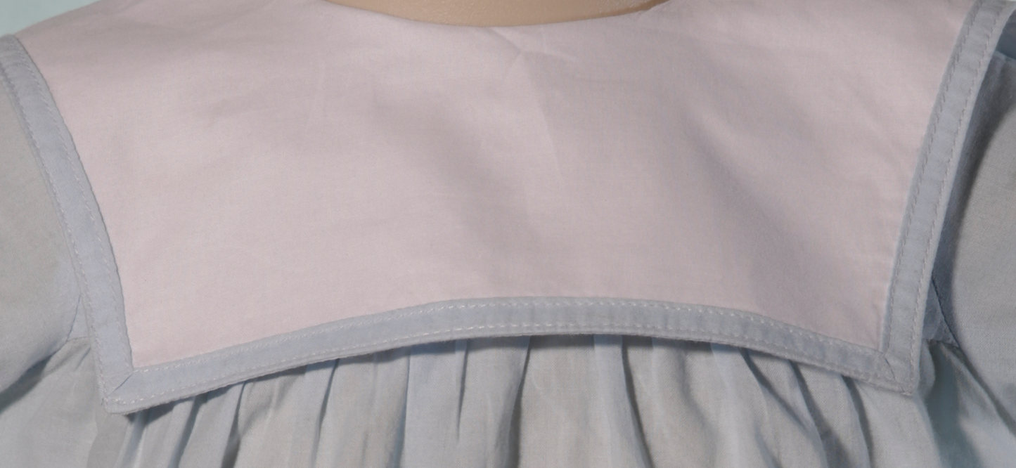Hello Bebes! - Blue Baby Boy Squared Collar Monogramable Bubble