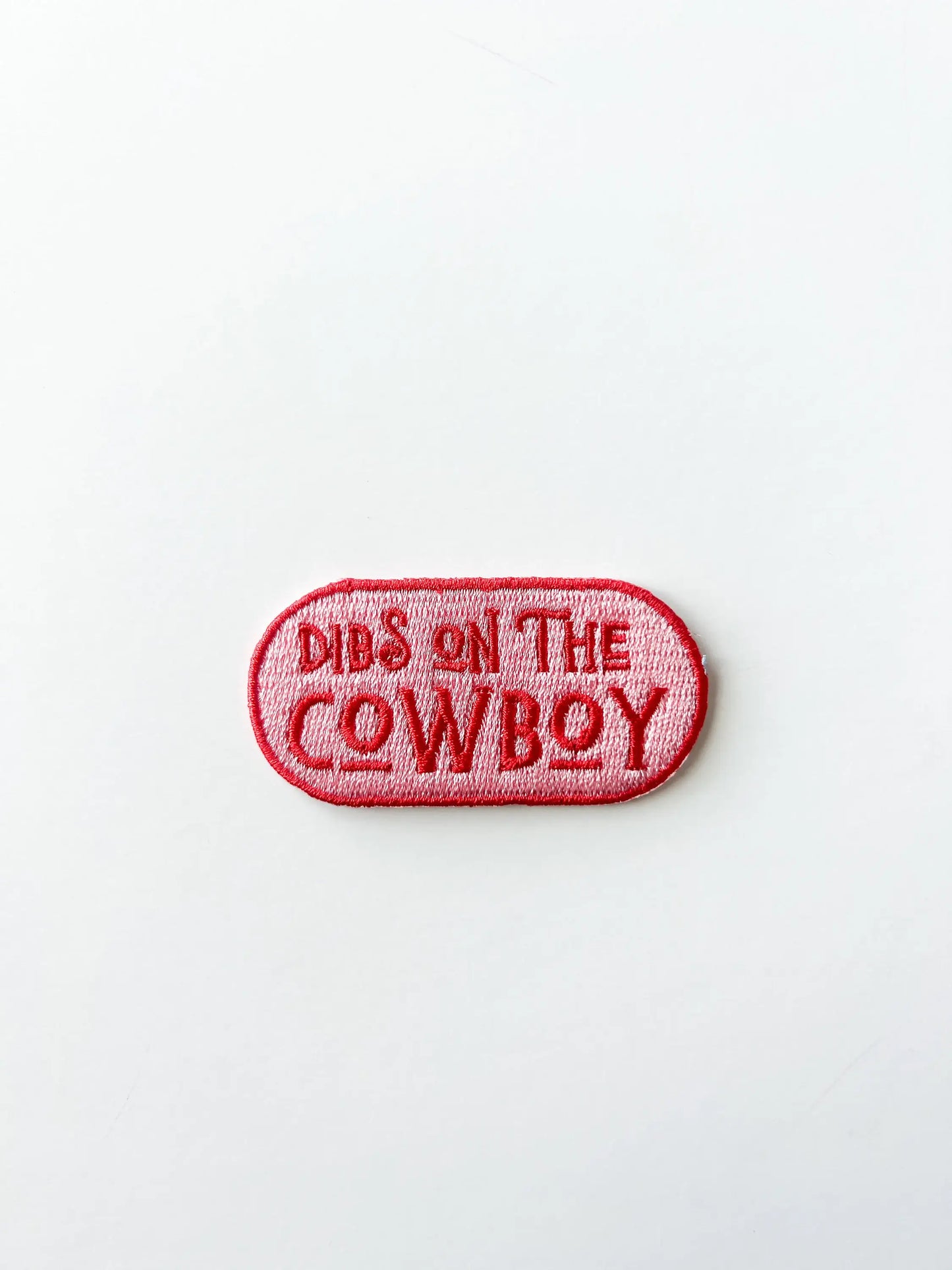 Field Trip Threads- "Dibs on the Cowboy "-Pink-Iron on Patch