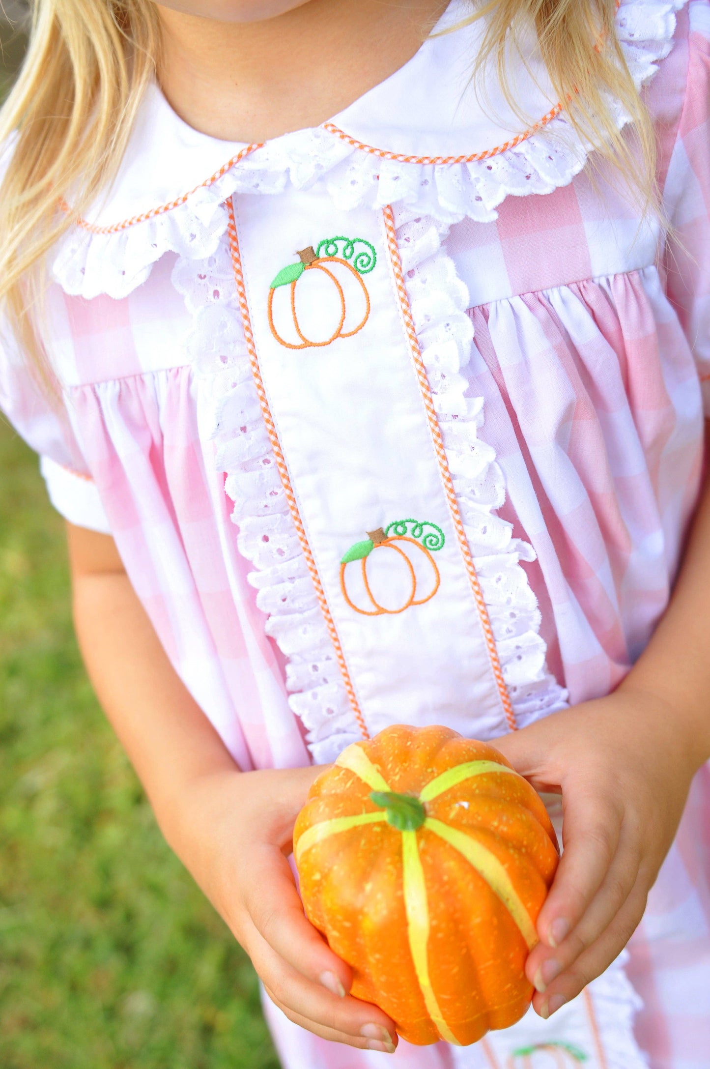 Posh Pickle - Proper Pumpkins Pink Gingham A-Line Dress