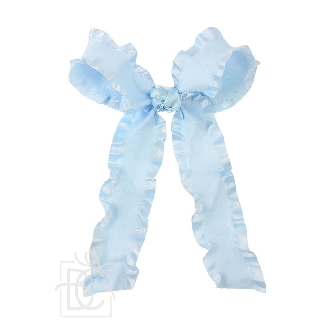 Beyond Creations, LLC - Double Ruffle Tail Bow on Alligator Clip: White