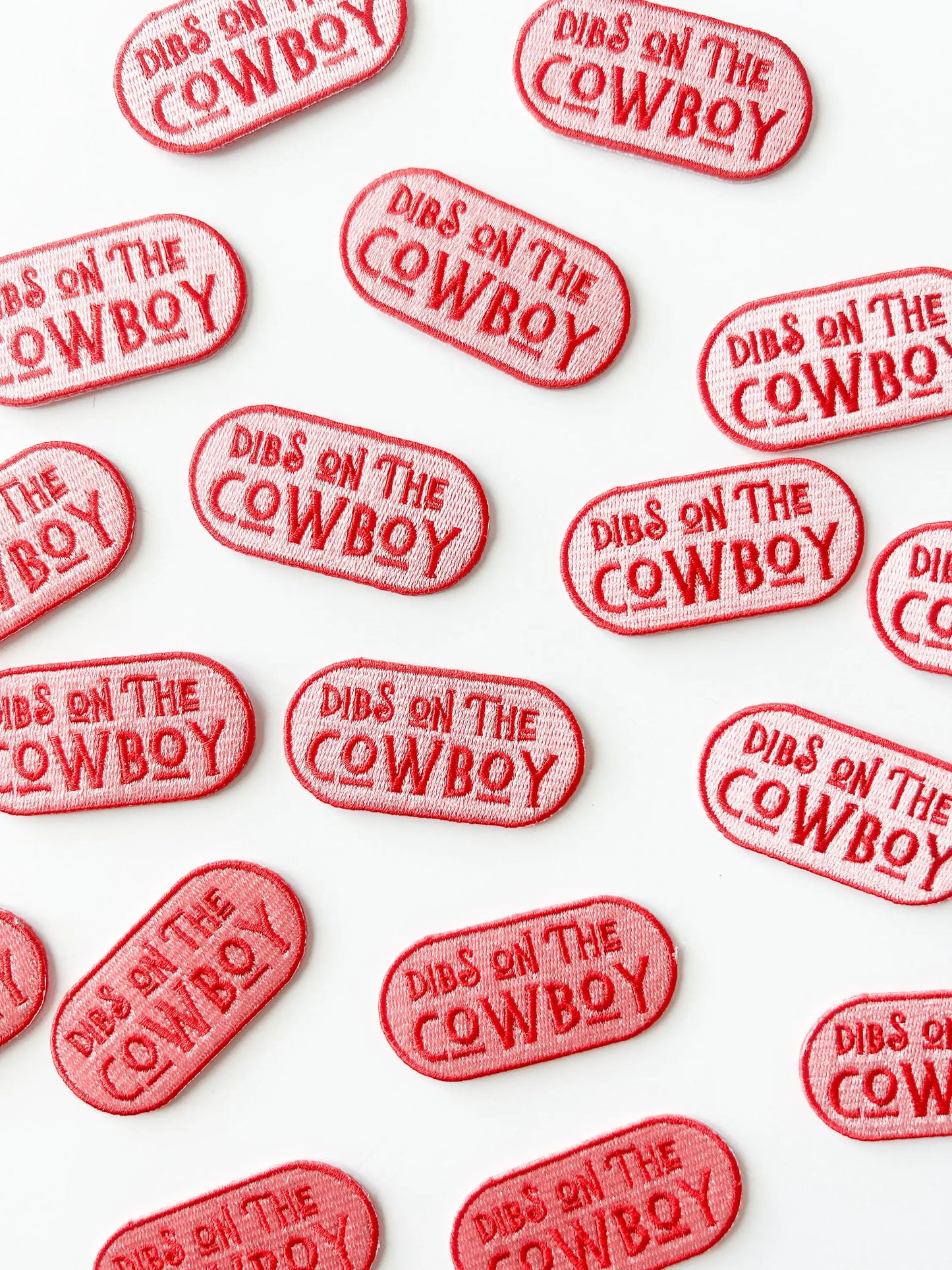 Field Trip Threads- "Dibs on the Cowboy "-Pink-Iron on Patch