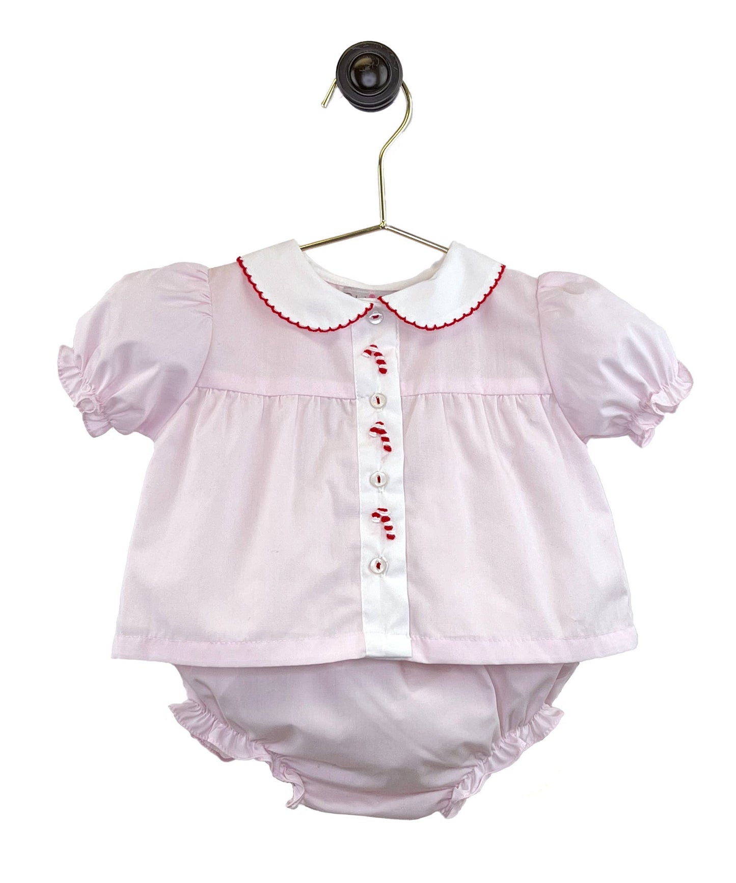 Petit Ami & Zubels - Candy Cane Embroidered Diaper Set