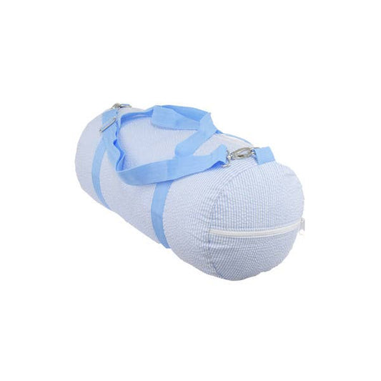 Baby Blue Seersucker Weekend Duffel