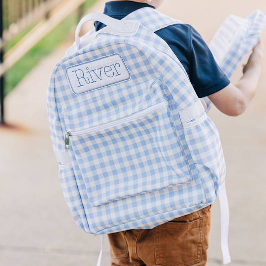 Sugar Bee Clothing - Blue Gingham Backpack