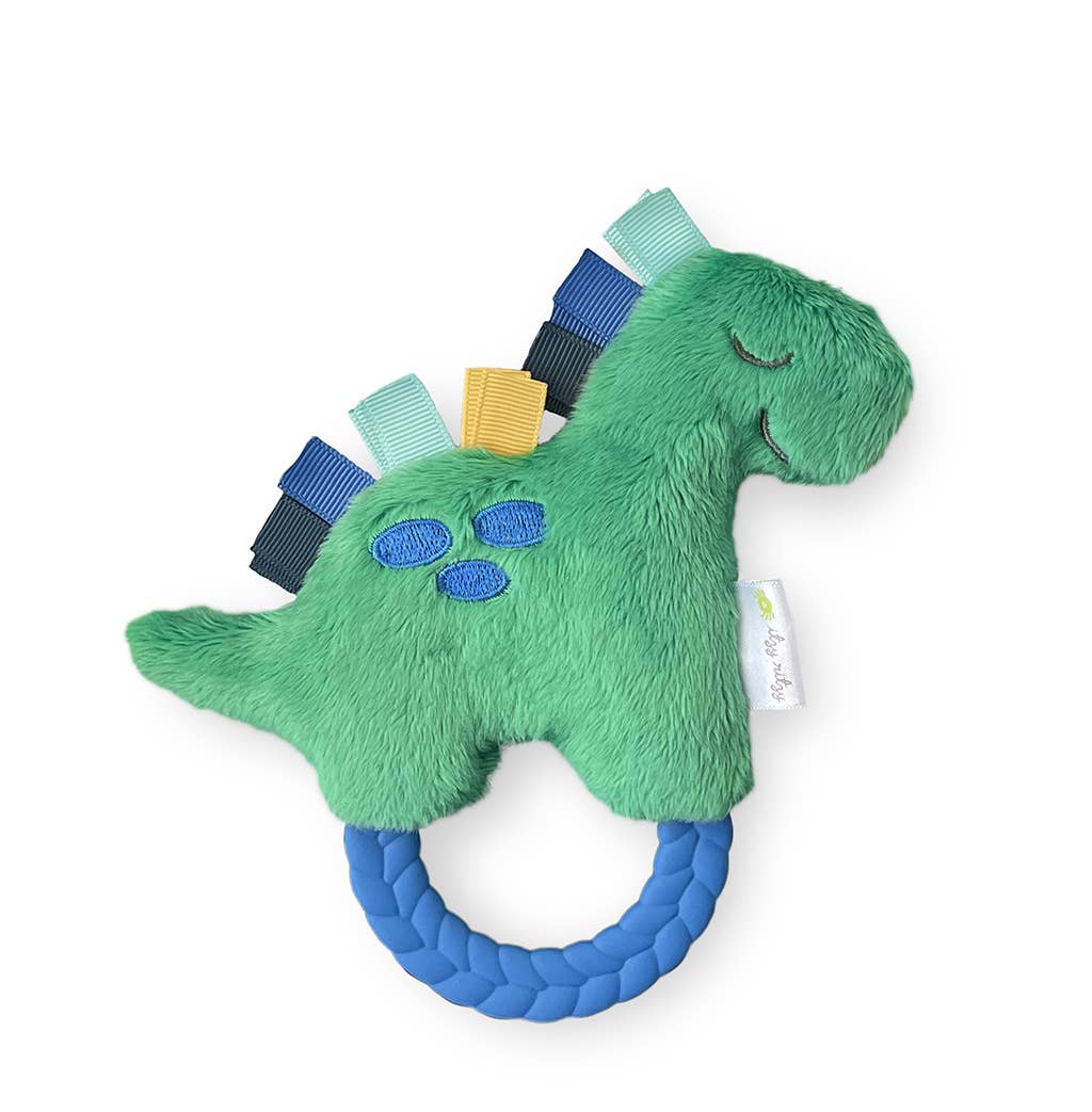 Itzy Ritzy - Ritzy Rattle Pal™ Plush Rattle Pal with Teether- Dino