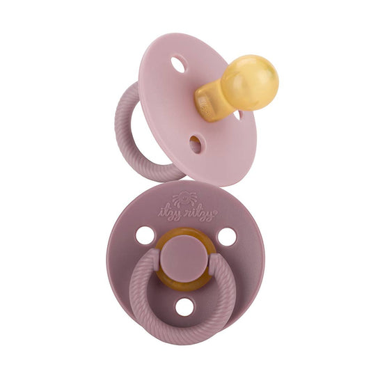 Itzy Ritzy - Itzy Soother™ Natural Rubber Pacifier Set- Orchid + Lilac