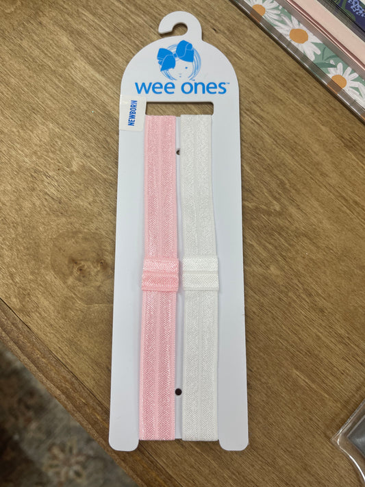 Wee Ones-Headbands- Pink + White