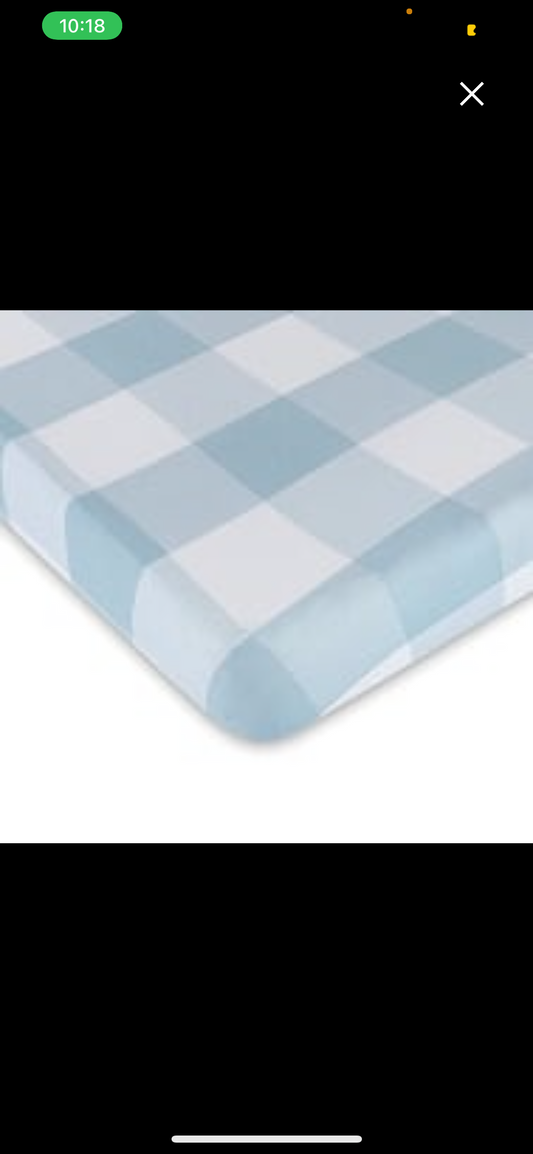 Crib Sheet Gingham Blue