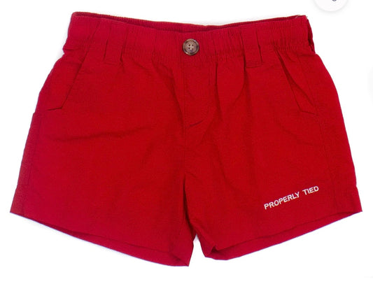 Properly Tied- Youth Mallard Shorts-Red