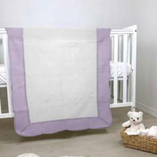 Zsa Zsa & Lolli- Quilt-White with Lavender Trim